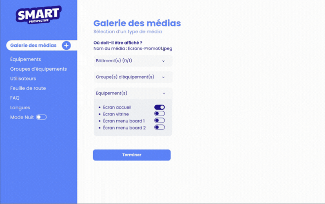 Smart Prospective : Diffusion d'un média