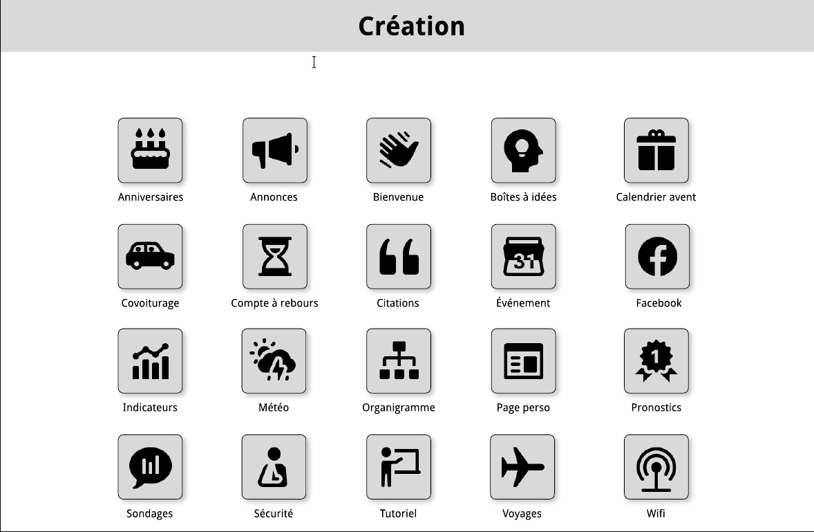 Proposition d'interface de sélection