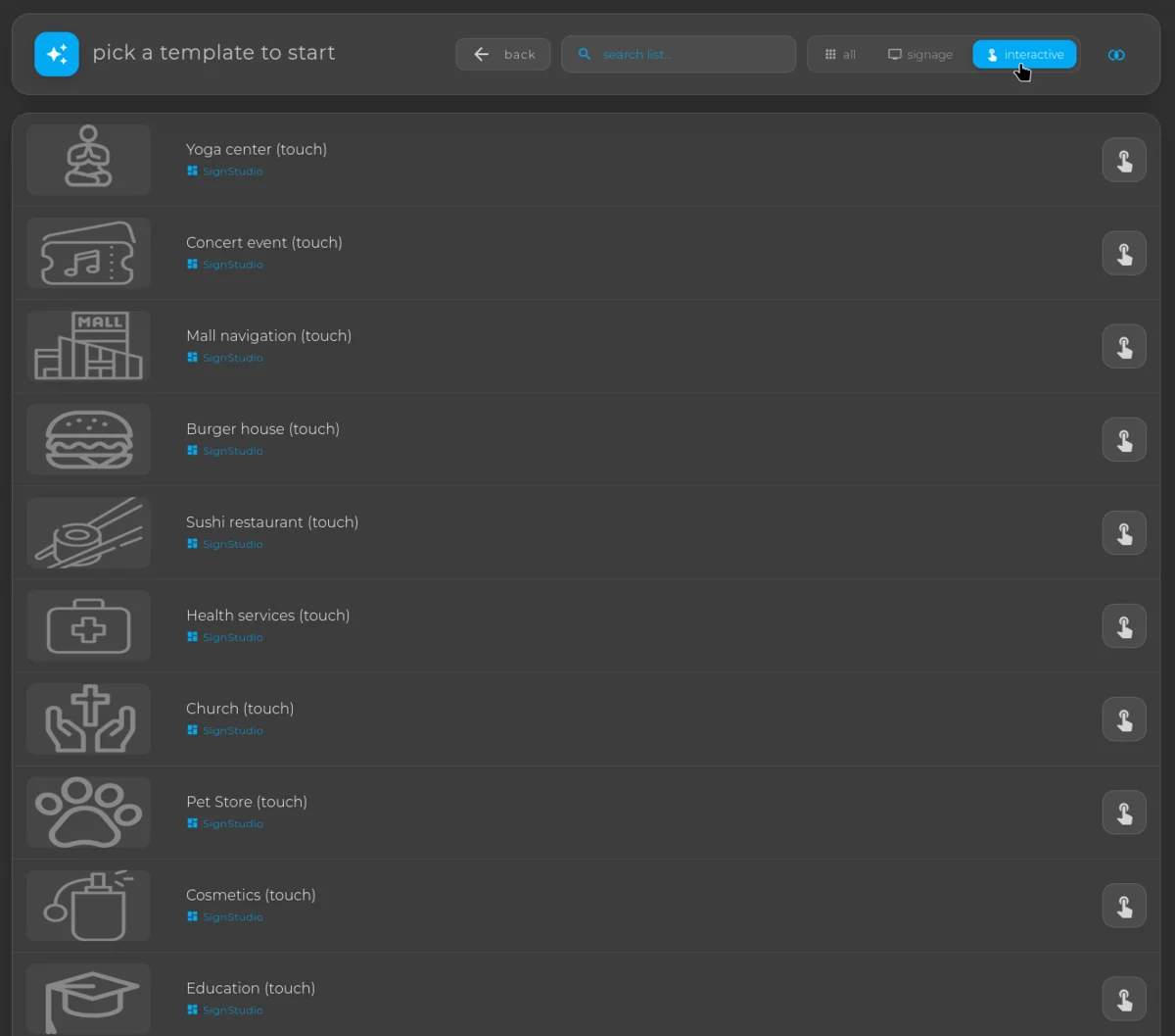 Digital Signage : dashboard